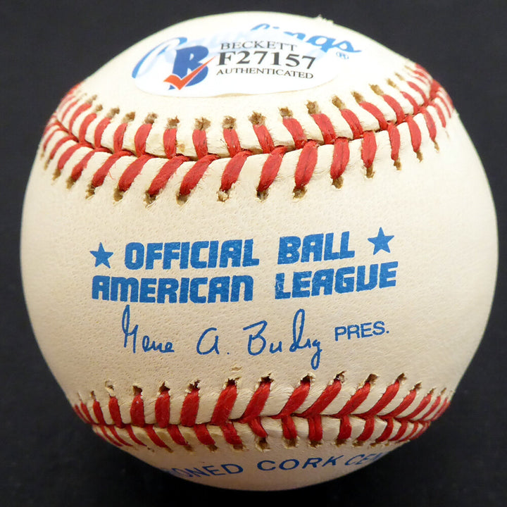 Bud Metheny Signed AL Baseball New York Yankees "#3" Beckett #F27157