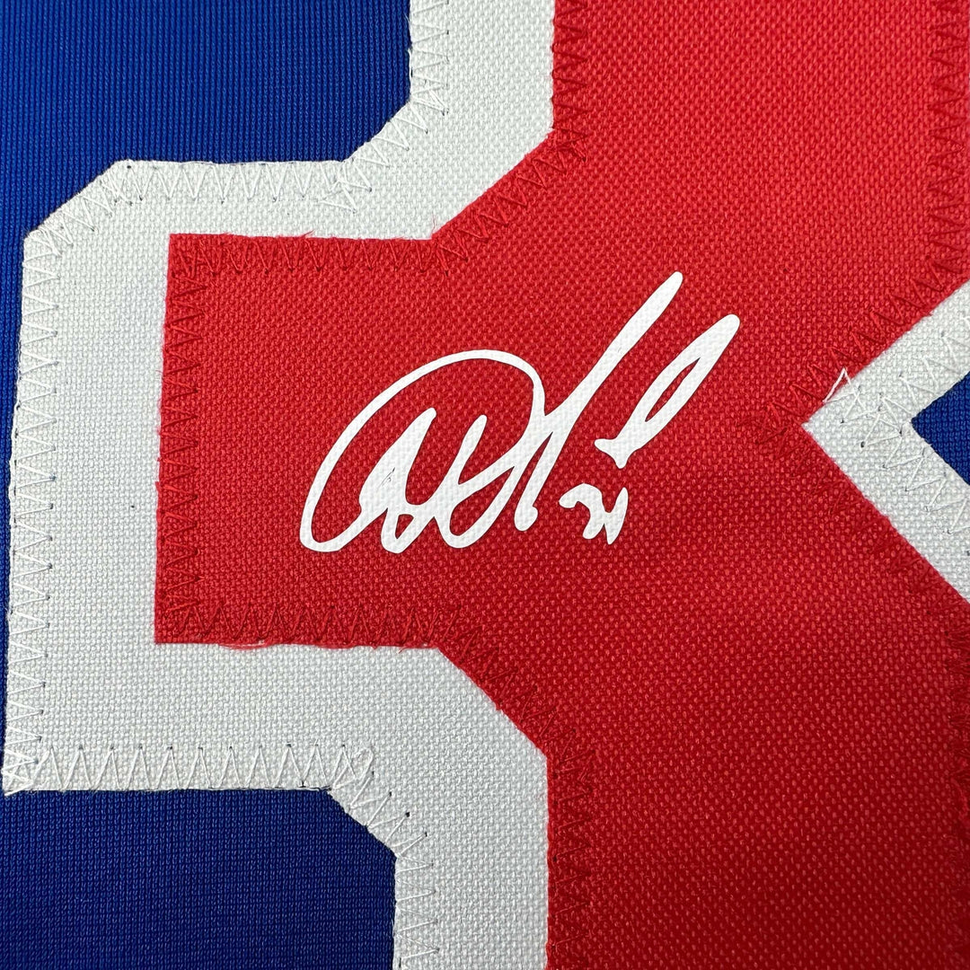 Facsimile Autographed Igor Shesterkin New York Blue Reprint Auto Jersey Men's XL