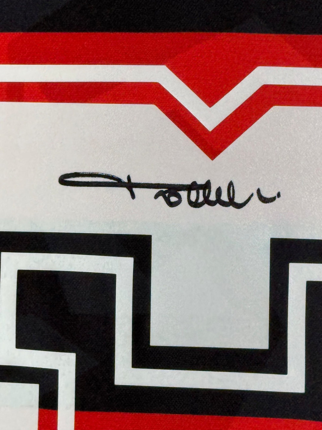 Framed Autographed/Signed Paolo Maldini 35x39 AC Milan Black/Red Jersey COA