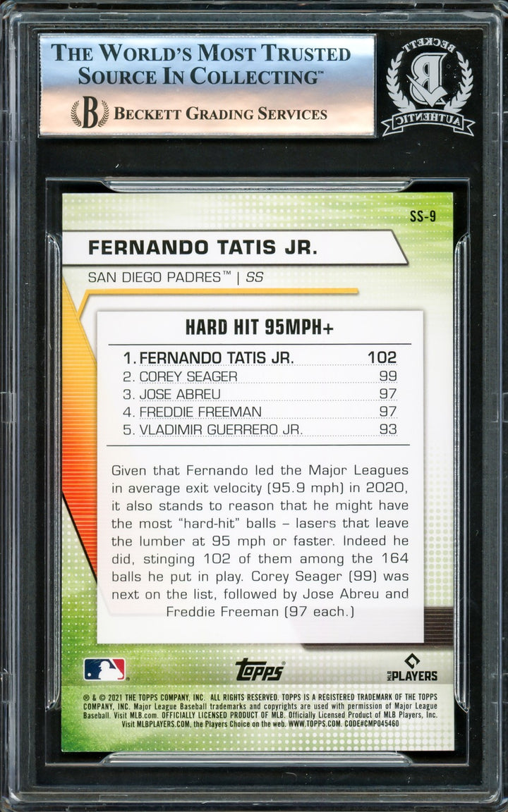 Fernando Tatis Jr. Signed 2021 Topps Significant Statistics Card #SS-9 San