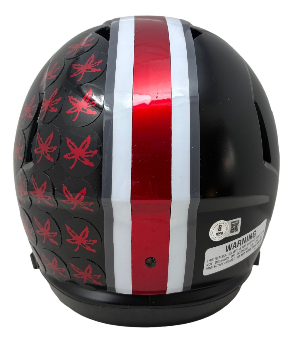 Justin Fields Signed Ohio State Buckeyes FS Alt Black Replica Speed Helmet BAS