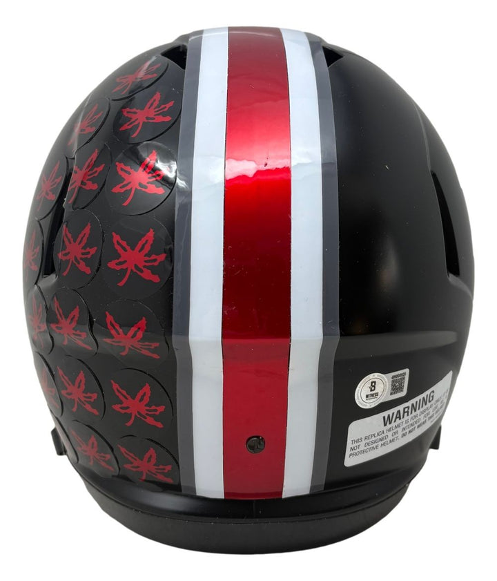 Justin Fields Signed Ohio State Buckeyes FS Alt Black Replica Speed Helmet BAS