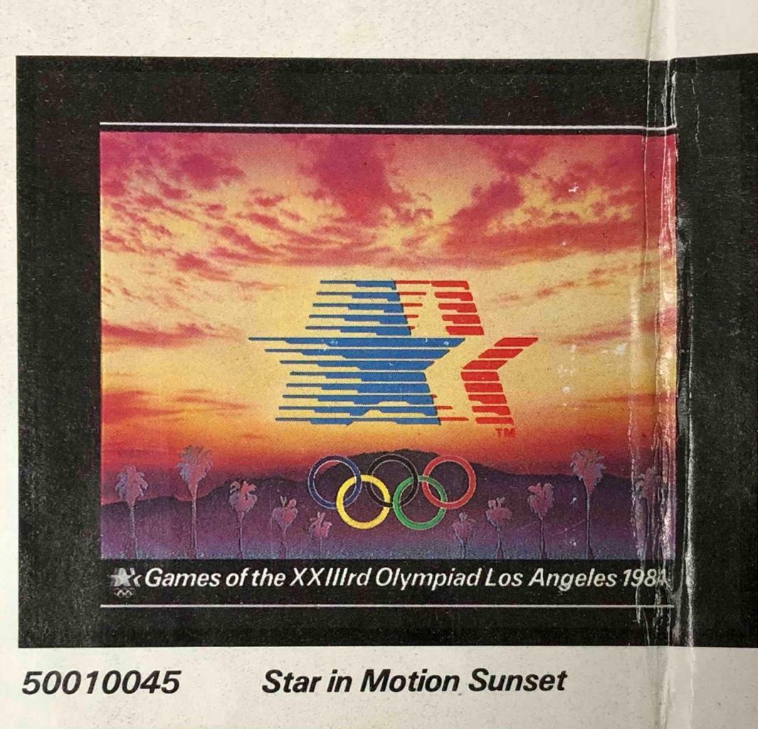 vintage 1984 Los Angeles Olympic Games 22x28 Star in Motion LA Sunset poster New