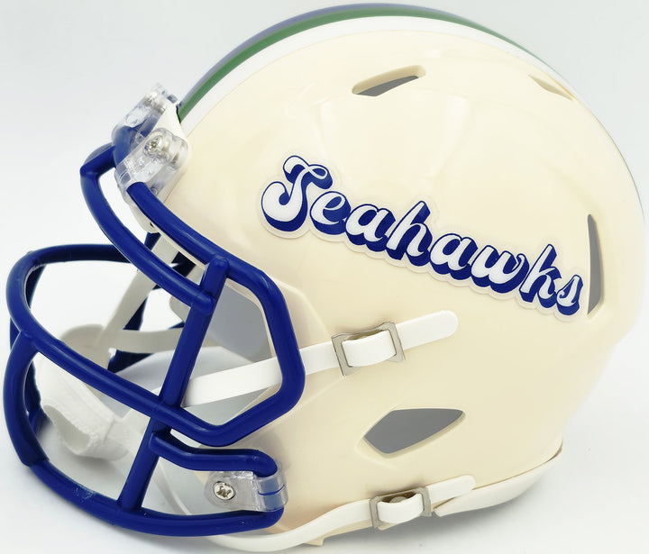 Abraham Abe Lucas Signed Seattle Seahawks Cream Retro Speed Mini Helmet MCS Holo