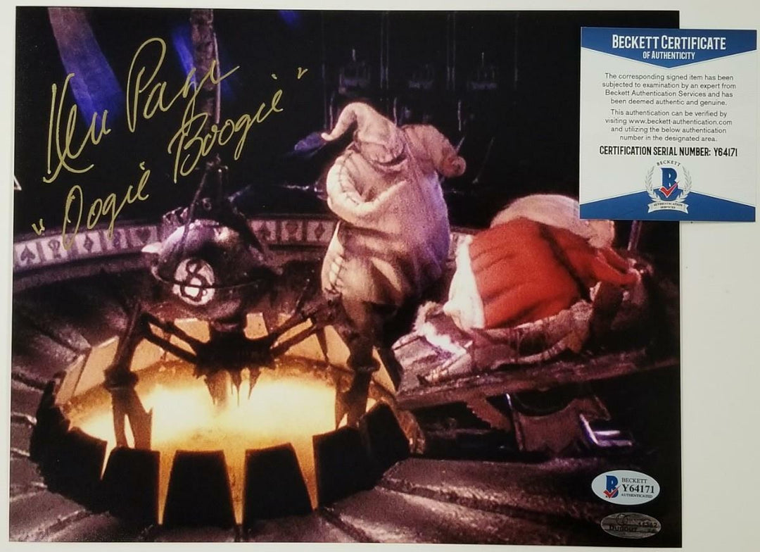 Ken Page signed Nightmare Before Christmas 8x10 Photo #12 Oogie Boogie ~ BAS COA