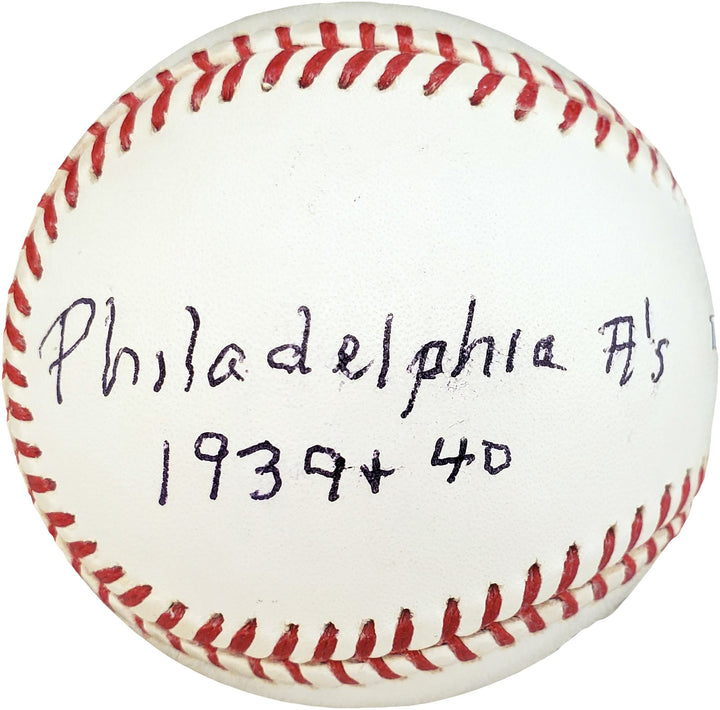 Bill Lillard Signed Official MLB Baseball A's "Short Stop A's 1939 & 40" PSA/DNA