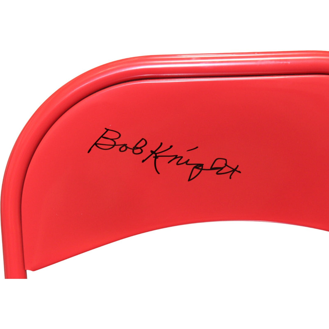 Bobby Knight Autographed/Signed Indiana Hoosiers Red Folding Chair BAS 40959