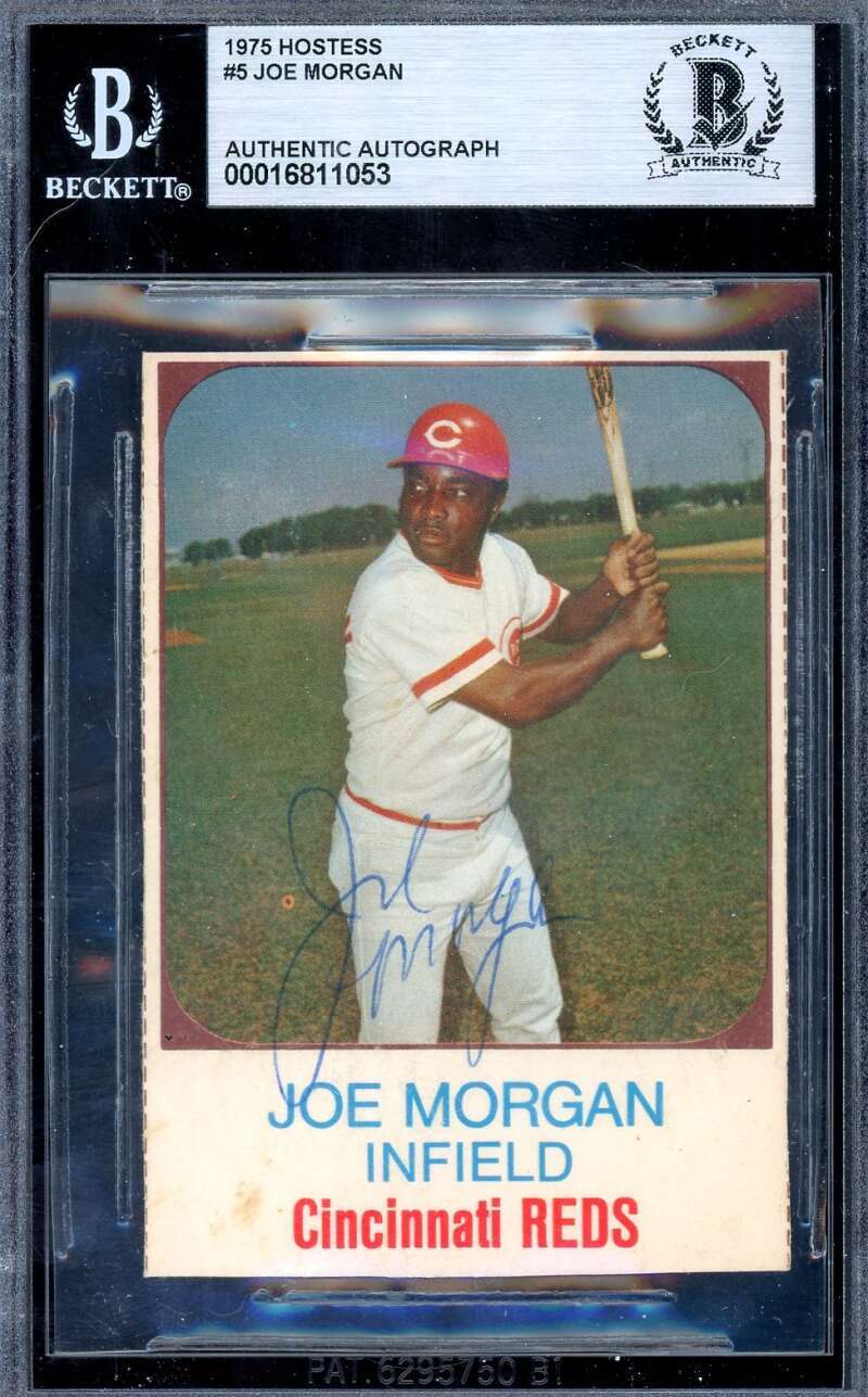Joe Morgan Beckett BAS Signed 1975 Hostess Autograph