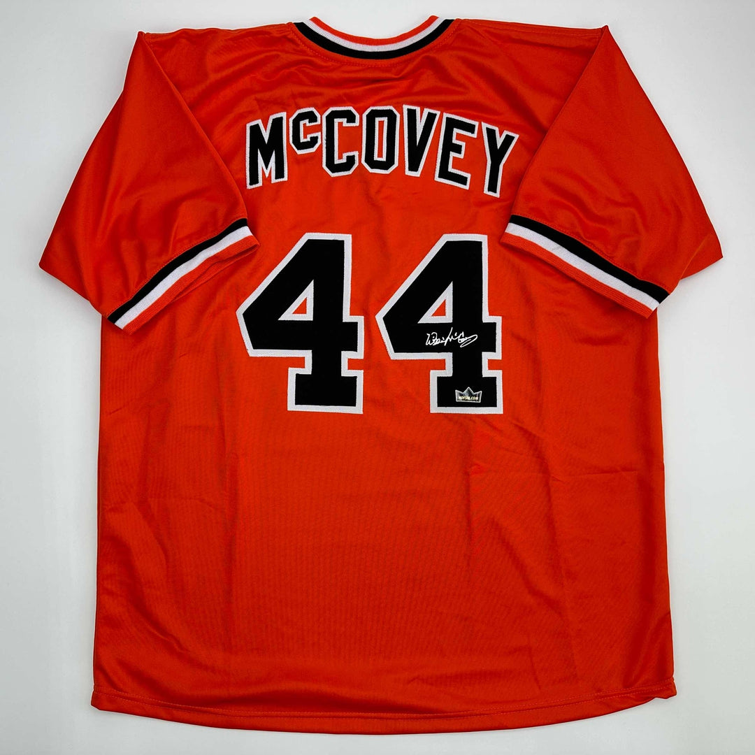 Facsimile Autographed Willie McCovey San Francisco Orange Reprint Jersey XL