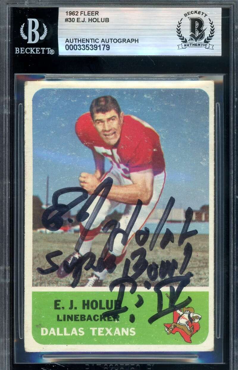 E.J. Holub Beckett BAS Signed 1962 Fleer Rookie Autograph