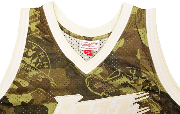 Jazz John Stockton Auto Green Mitchell Ness 98-99 Swingman Ghost Camo Jersey 2X