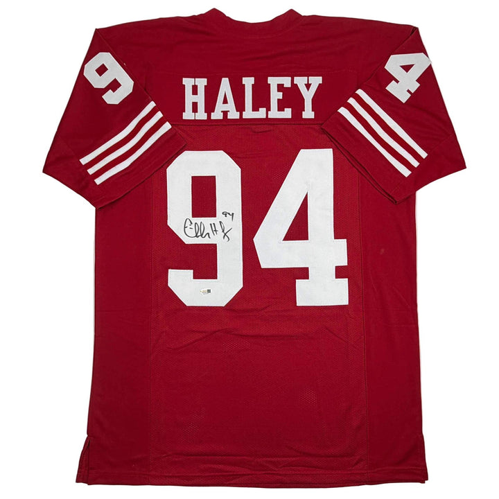 Autographed/Signed Charles Haley San Francisco Red Football Jersey JSA COA