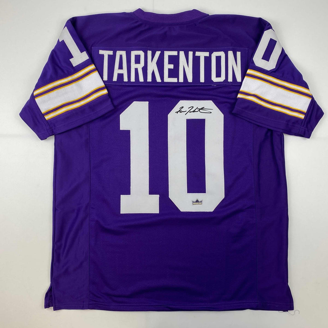Facsimile Autographed Fran Tarkenton Minnesota Purple Reprint Jersey Men's XL