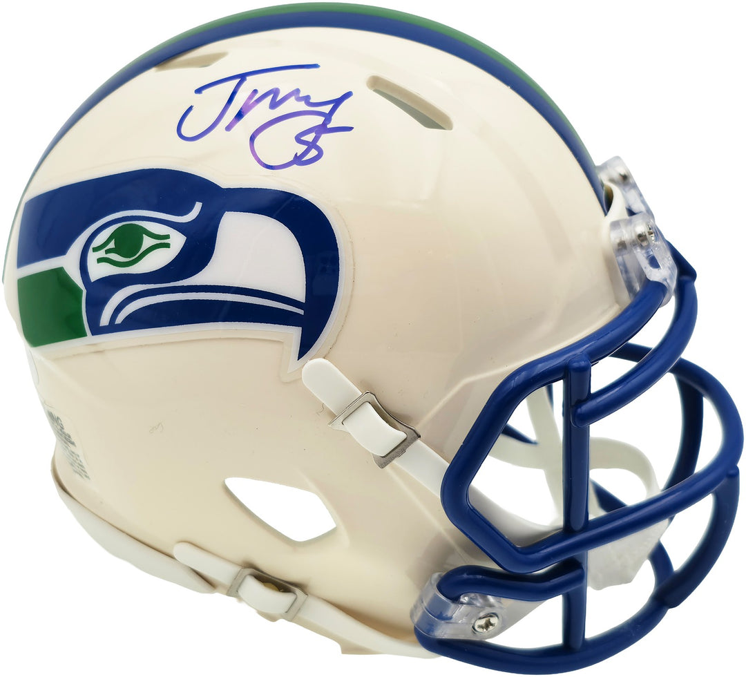 Jason Myers Signed Seahawks Cream Retro Speed Mini Helmet MCS COA