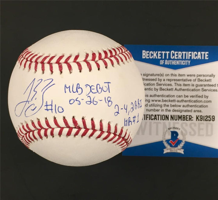 Angels José Briceño "MLB Debut HR #1" Rookie Signed Baseball /25 Beckett BAS COA