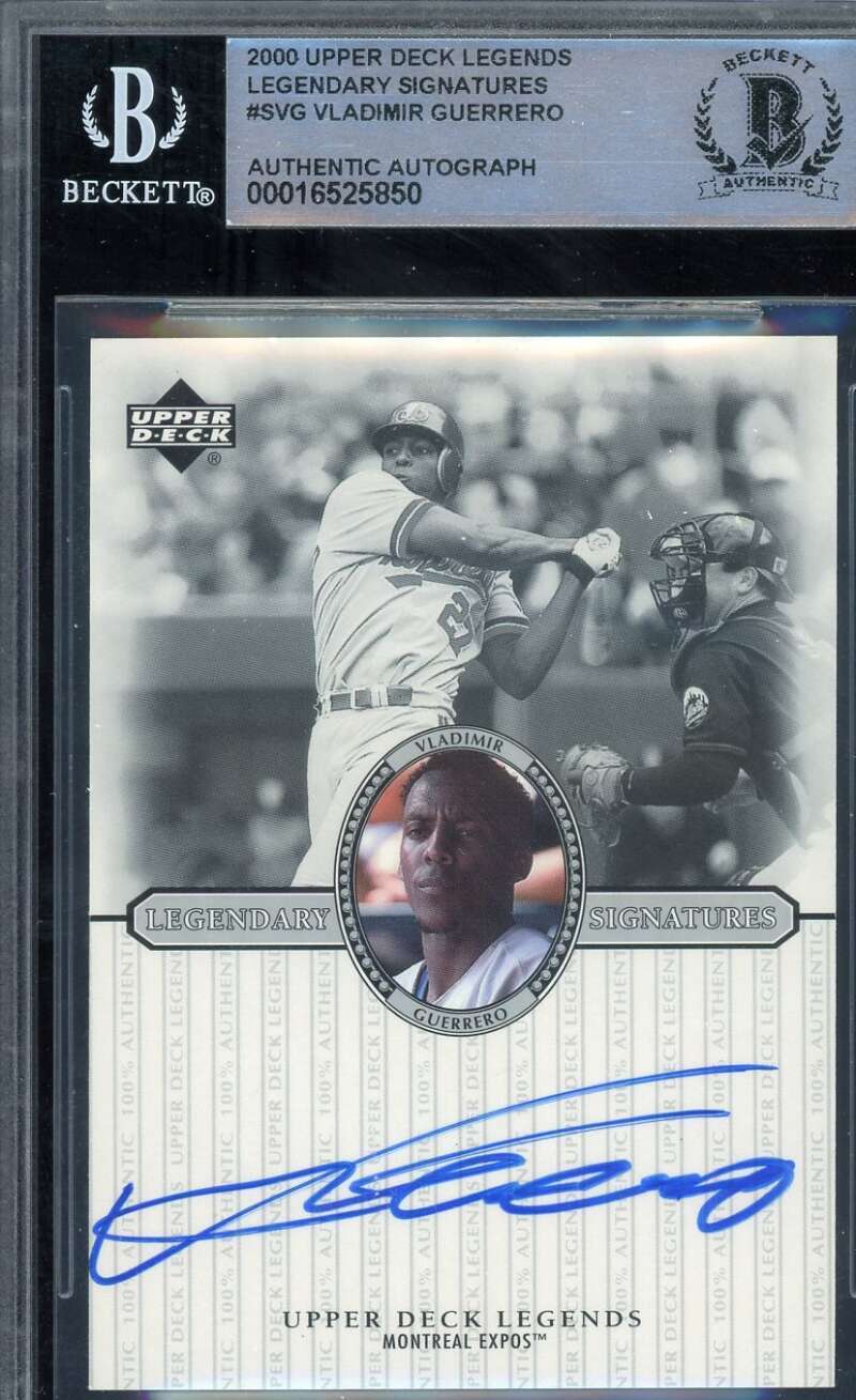 Vladimir Guerrero Beckett BAS Signed 2000 Upper Deck Legends Autograph