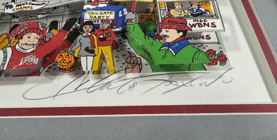 Ohio State University Buckeyes Charles Fazzino Signed 3D In the Shoe Framed /400