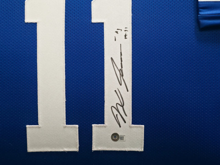 Jaxon Smith-Njigba Signed Framed Seahawks Blue Jersey Beckett BAS