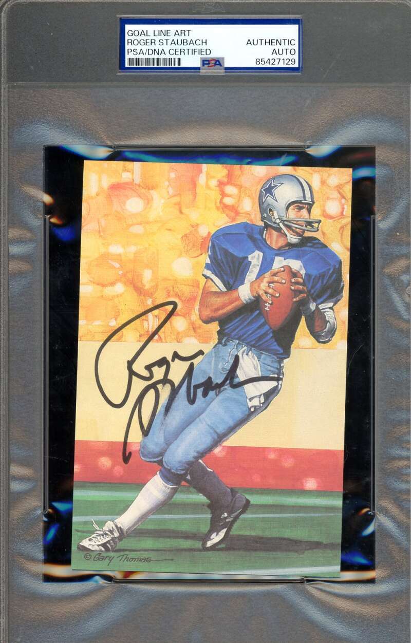 Roger Staubach PSA DNA Signed 1991 Goal Line Art Card Autograph
