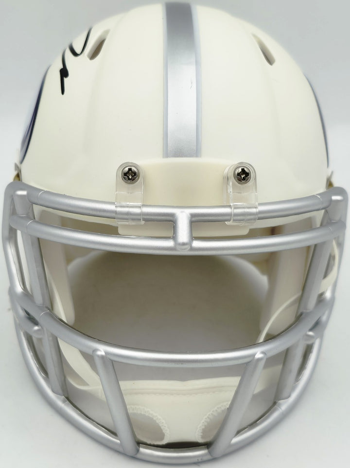 Jordan Addison Auto Vikings White 2024 Alternate Speed Mini Helmet Beckett
