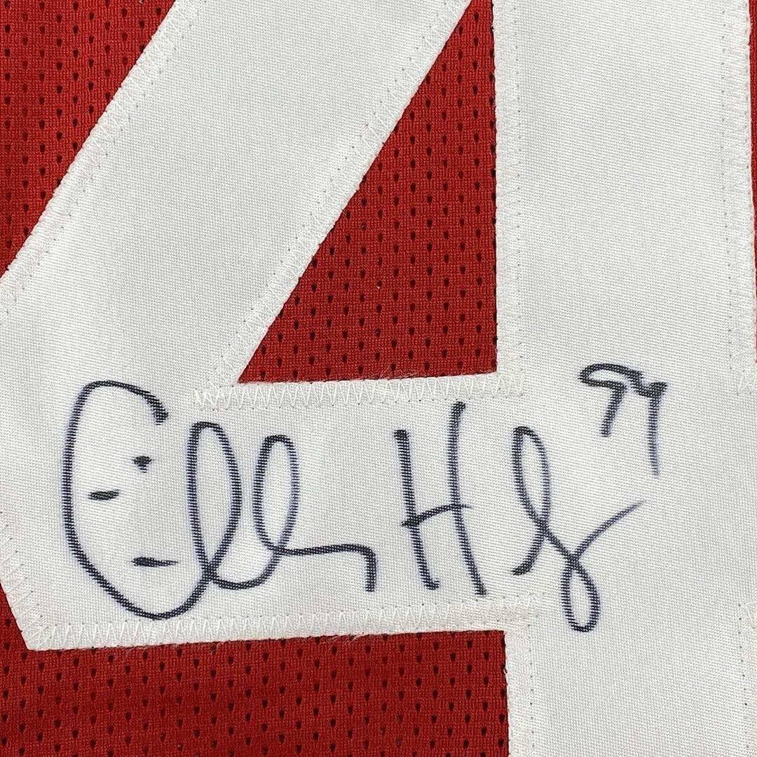Framed Signed Charles Haley 35x39 San Francisco Red Jersey JSA COA