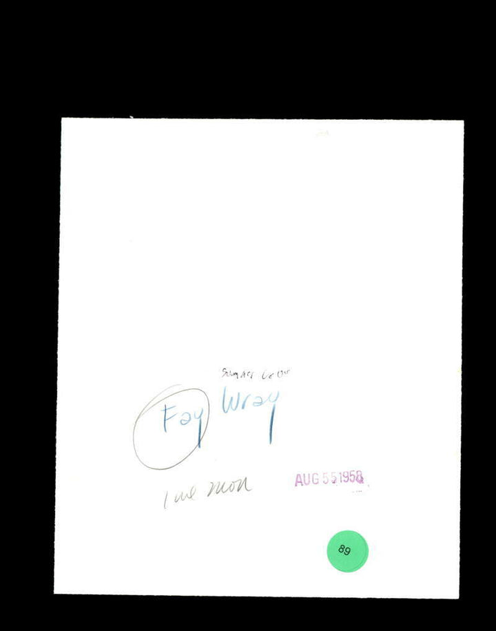 Fay Wray JSA Coa Hand Signed 7x9 1958 Photo Autograph