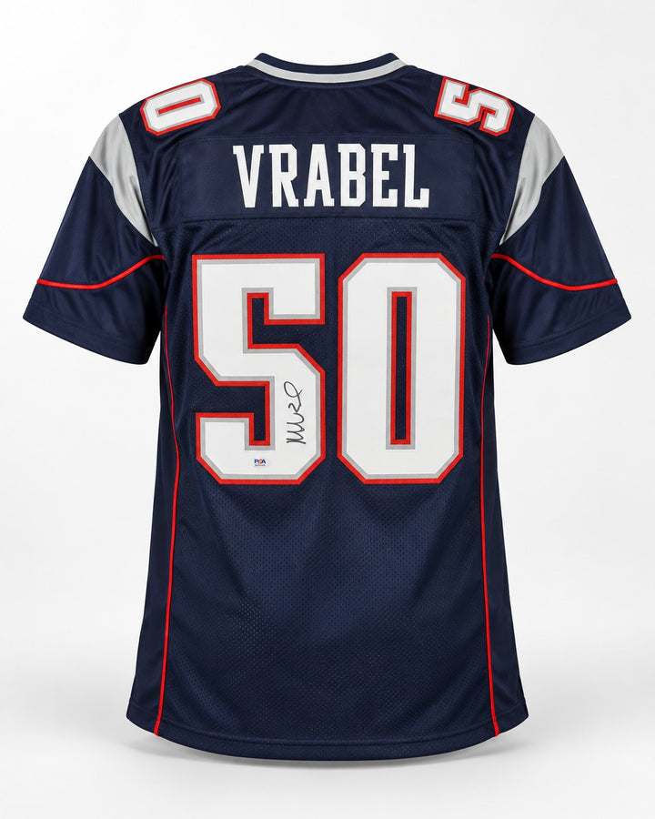 Mike Vrabel Signed Patriots Blue Custom Jersey JSA Witness