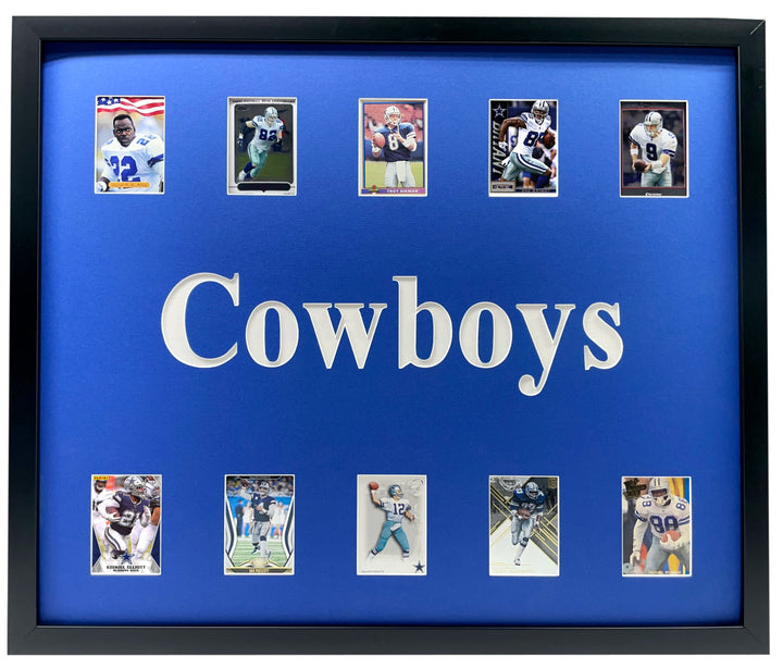 Dallas Cowboys Framed 10 Football Card Collage Lot Staubach Aikman Prescott Zeke