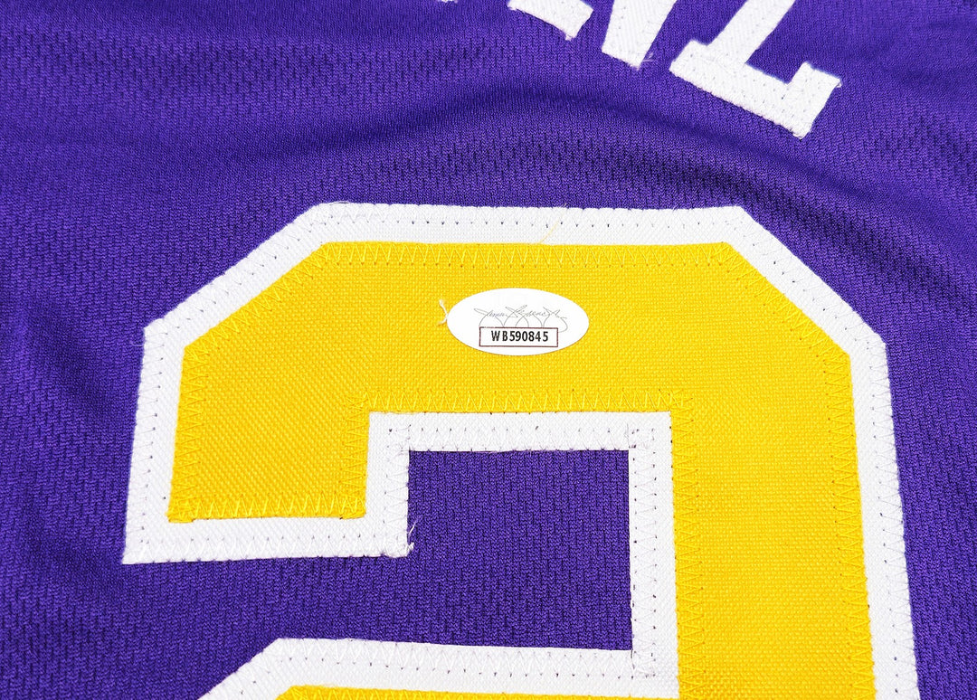 Utah Jazz Karl Malone Autographed Signed Purple Jersey JSA
