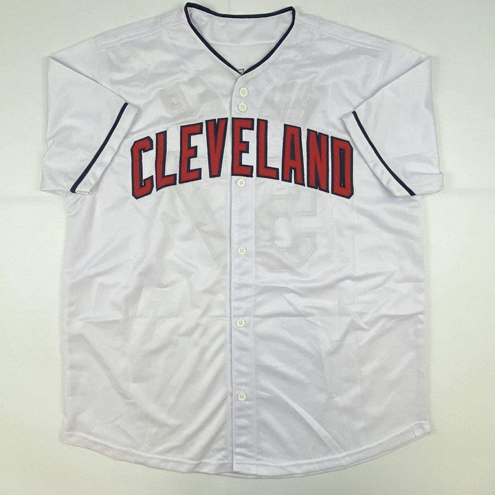 Autographed/Signed SHANE BIEBER Cleveland White Jersey JSA COA Auto