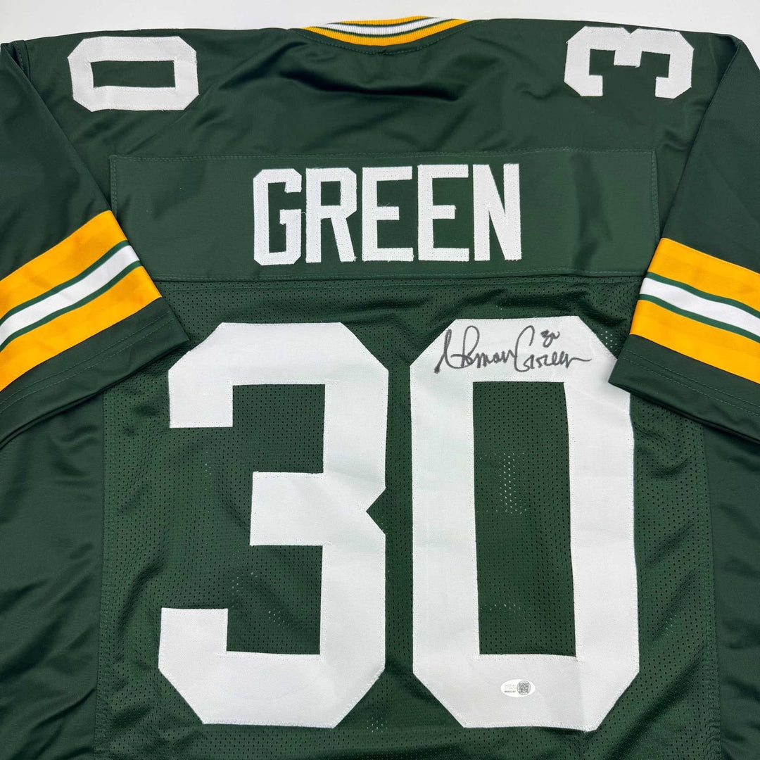 Autographed/Signed Ahman Green Green Bay Green Jersey Beckett BAS COA