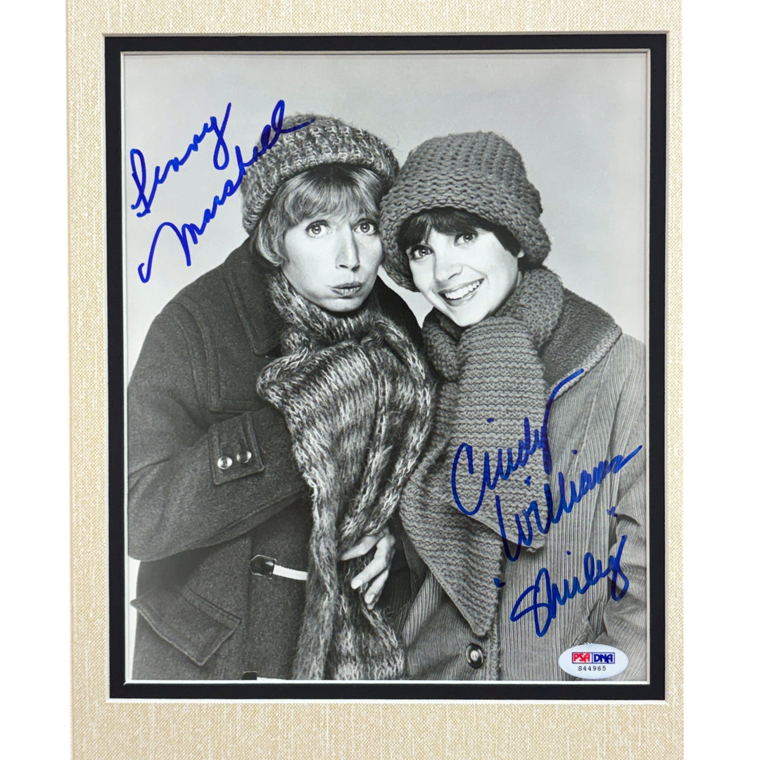 Laverne & Shirley Cast Signed JSA Framed Photo Cut Signed PSA Marshall Williams