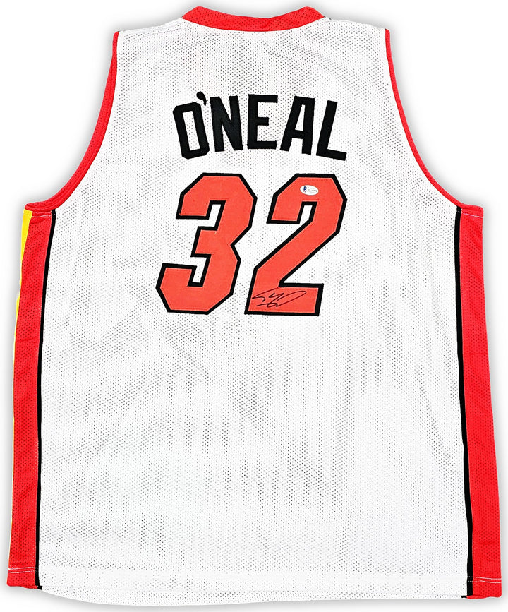 Miami Heat Shaquille Shaq O'Neal Autographed Signed White Jersey Beckett Witness