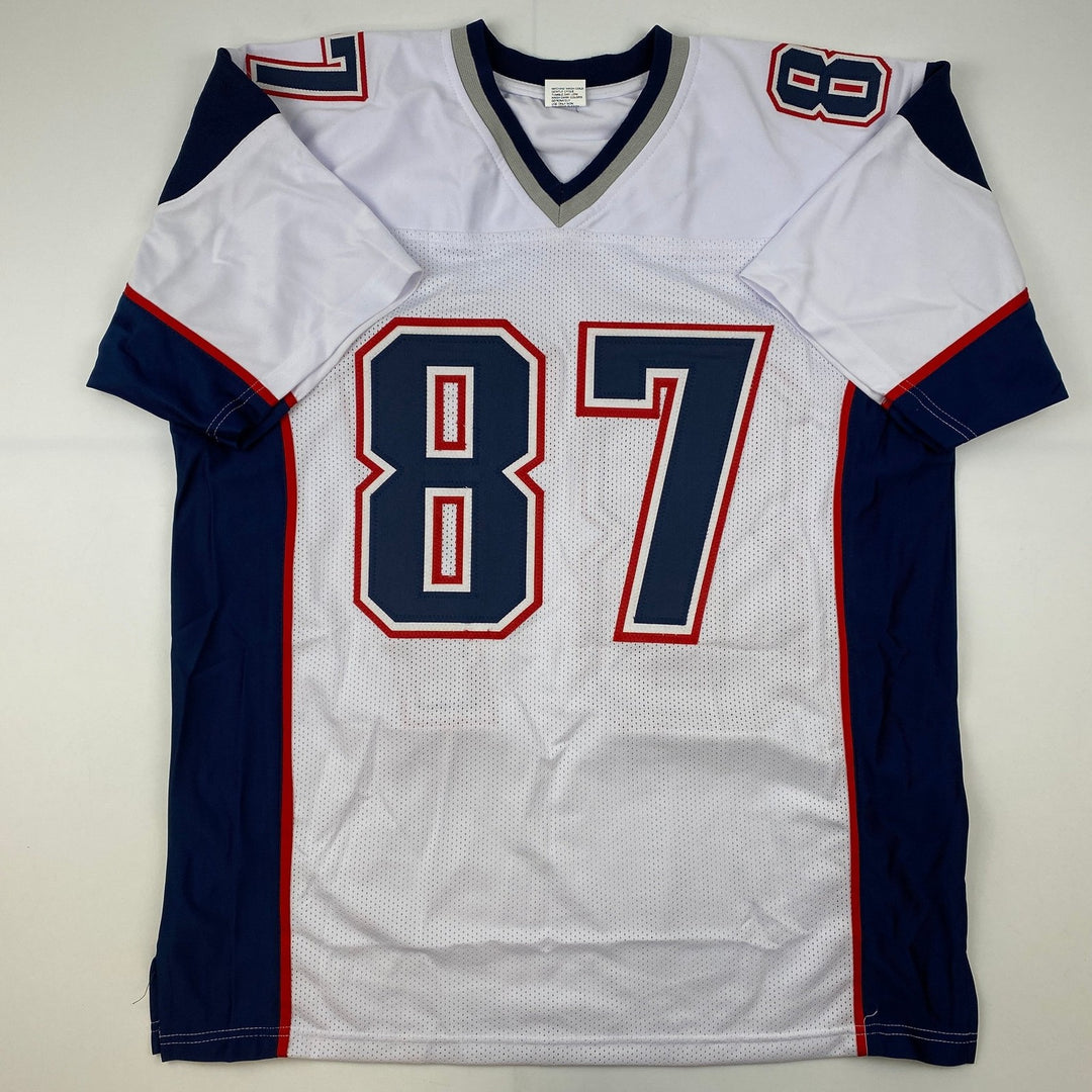 Facsimile Autographed Rob Gronk Gronkowski New England White Jersey XL