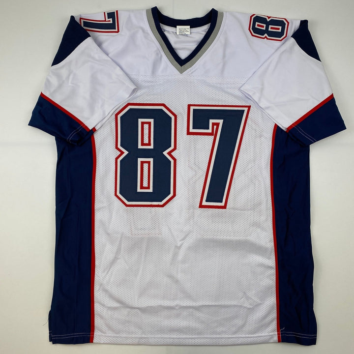 Facsimile Autographed Rob Gronk Gronkowski New England White Jersey XL