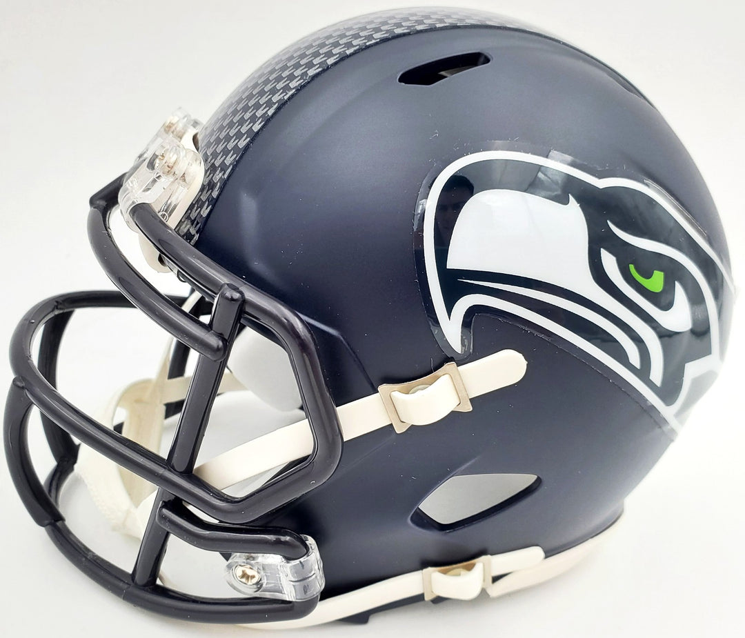 Tyler Lockett Signed Seattle Seahawks Speed Mini Helmet In Silver MCS Holo