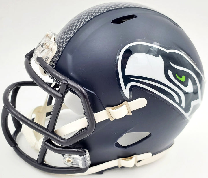 Tyler Lockett Signed Seattle Seahawks Speed Mini Helmet In Silver MCS Holo