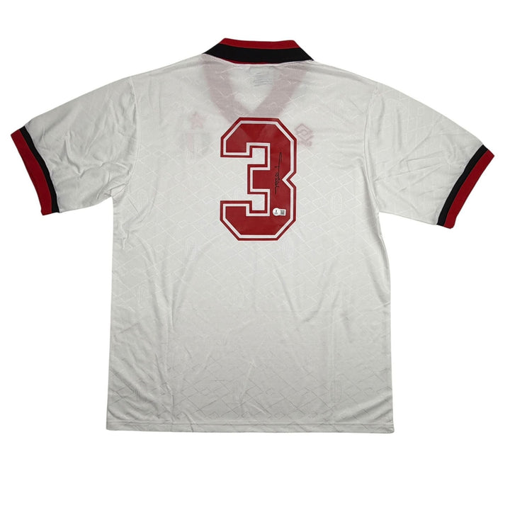 Autographed/Signed Paolo Maldini AC Milan White Jersey Beckett BAS COA