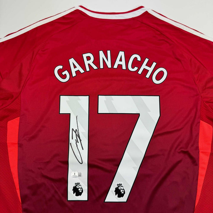 Autographed/Signed Alejandro Garnacho Manchester United Red Jersey COA #3