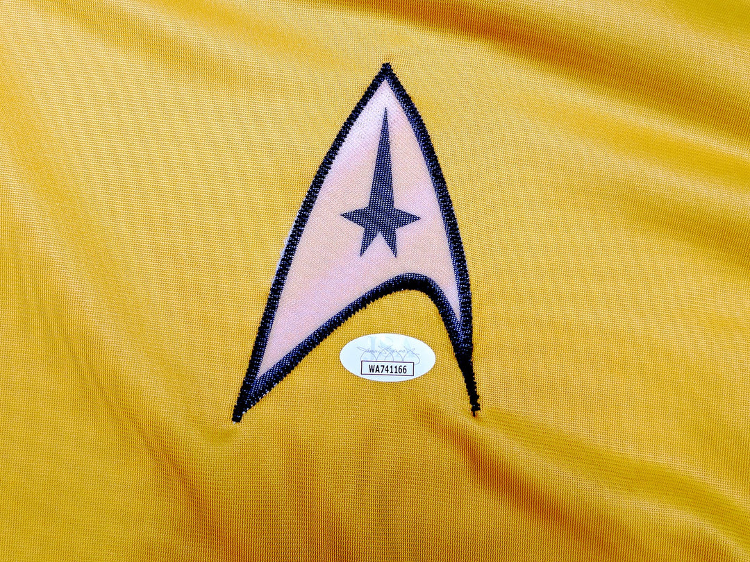 William Shatner Signed Gold Star Trek Uniform Captain Kirk JSA