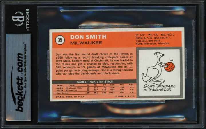 Don Smith Signed 1970-71 Topps Card 39 Milwaukee Bucks Beckett #18281297