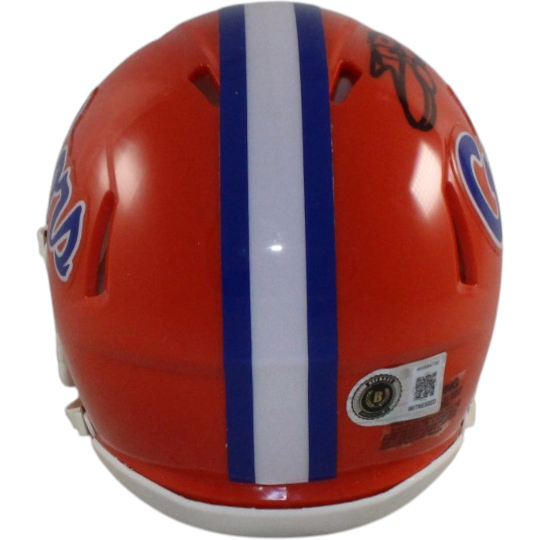 Emmitt Smith Autographed/Signed Florida Gators Mini Helmet Beckett Witness 58225