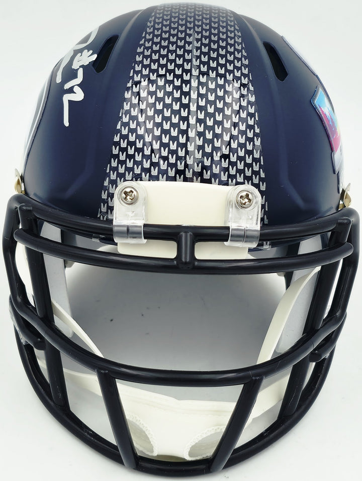 Abraham Abe Lucas Signed Seahawks Blue SB LX Champions Logo Speed Mini Helmet
