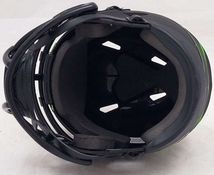 Steve Largent & Jim Zorn Auto Seahawks Eclipse Black Speed Mini Helmet MCS Holo