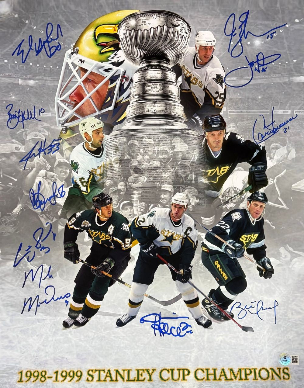 1998/99 Dallas Stars (10) Team Signed 16x20 Stanley Cup Collage Photo 2 BAS