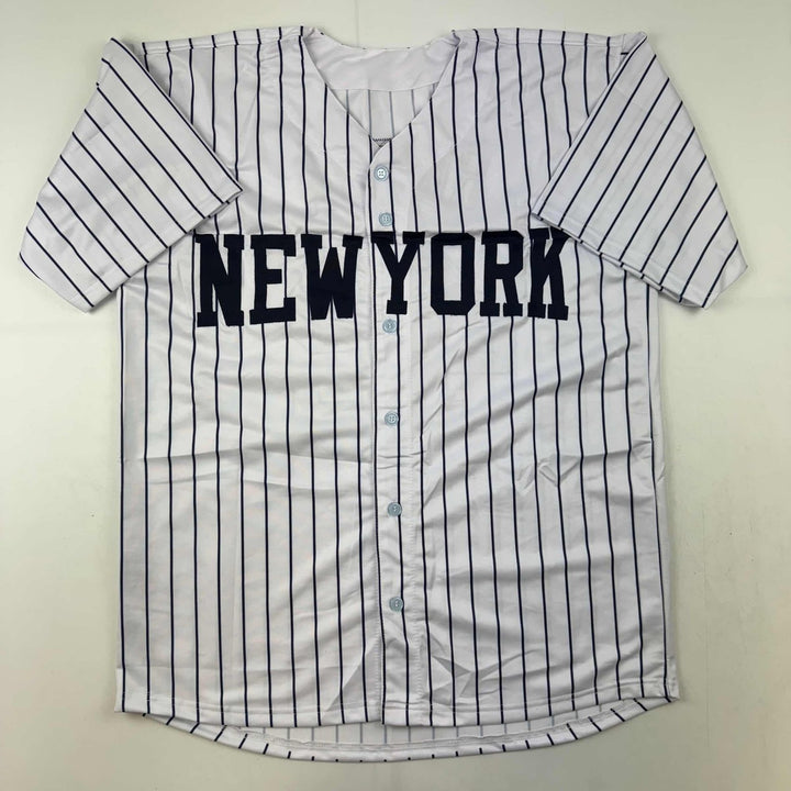 Autographed/Signed Mariano Rivera New York Pinstripe Jersey BAS Holo