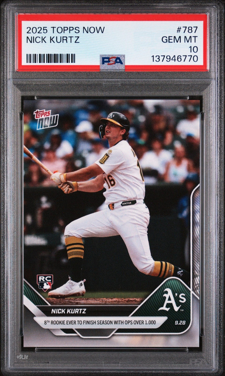 Graded 2025 Topps Now Nick Kurtz #787 Rookie RC Card PSA 10 Gem Mint