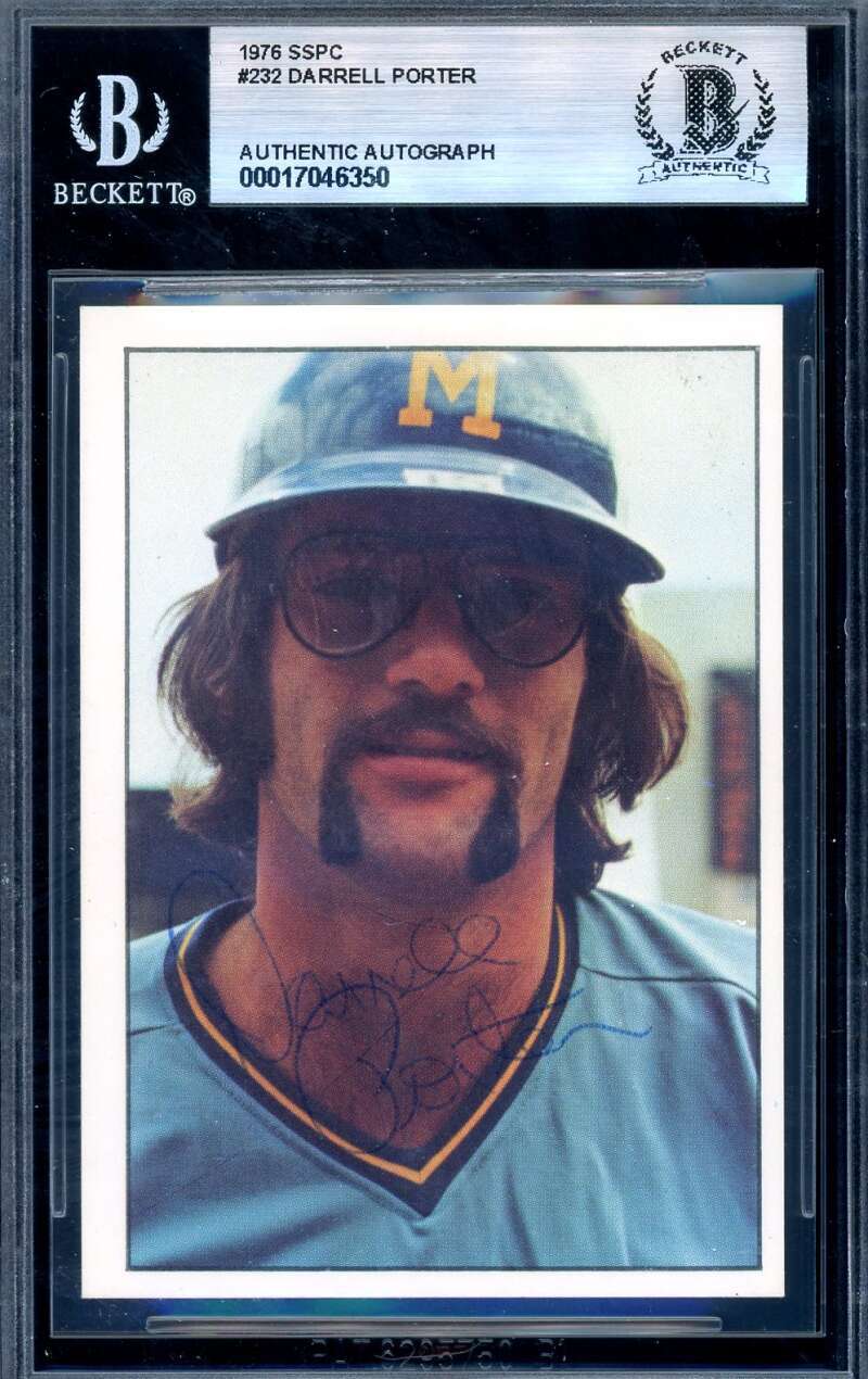 Darrell Porter Beckett BAS Vintage Signed 1975 SSPC Autograph