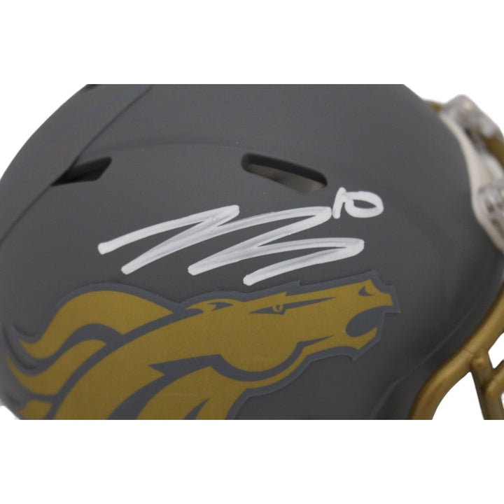 Bo Nix Autographed Denver Broncos Slate Mini Helmet Beckett 47656