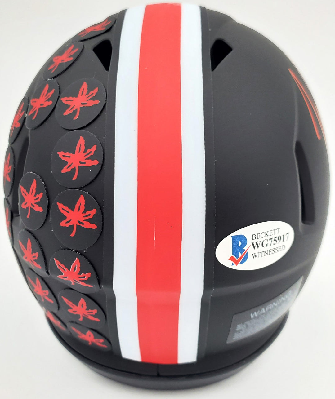 Justin Fields Signed Ohio State Buckeyes Eclipse Black Speed Mini Helmet Beckett